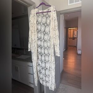 Elegant Lace Long Cardigan